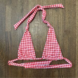 Skatie “Darby” Bikini Top | Red Gingham | Size S | Adjustable